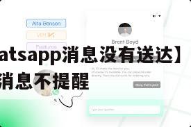 【whatsapp消息没有送达】whatsapp消息不提醒